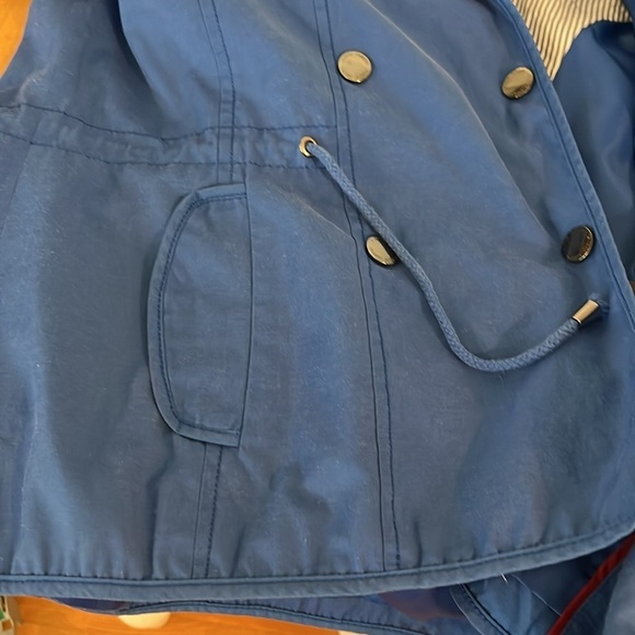 Vince Camuto SZ M Royal Blue Cinch Waist Spring Snap Closure Jacket Trench Coat - Picture 10 of 10